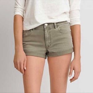 American Eagle Outfitters High Rise Shortie khaki green 12